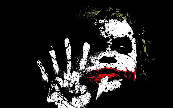 The Joker wallpaper, movies, Batman, The Dark Knight, paint splatter, HD wallpaper