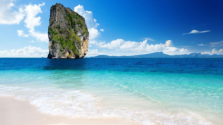sea, island, ko poda, thailand, exotic, summer, rock, holiday, HD wallpaper