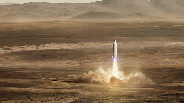 SpaceX BFR Mars mission 4K, HD wallpaper