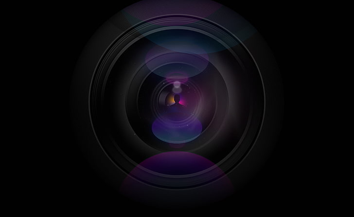 Camera Lens, black camera lens, Aero, technology, black background, HD wallpaper
