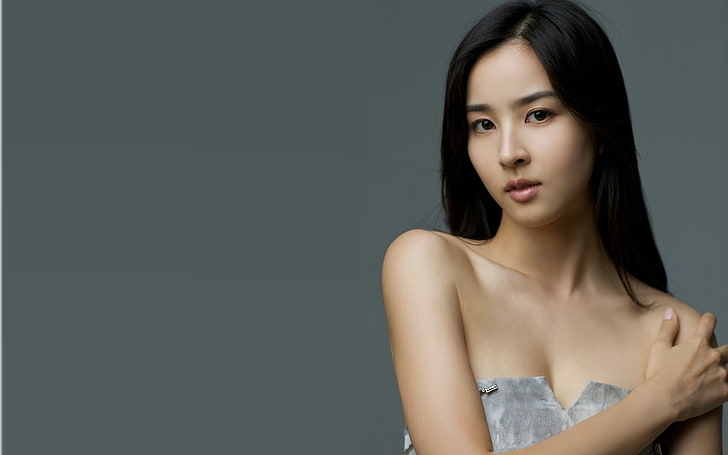 Han Hye Jin Korean beautiful photo wallpaper 13, women's white top, HD wallpaper