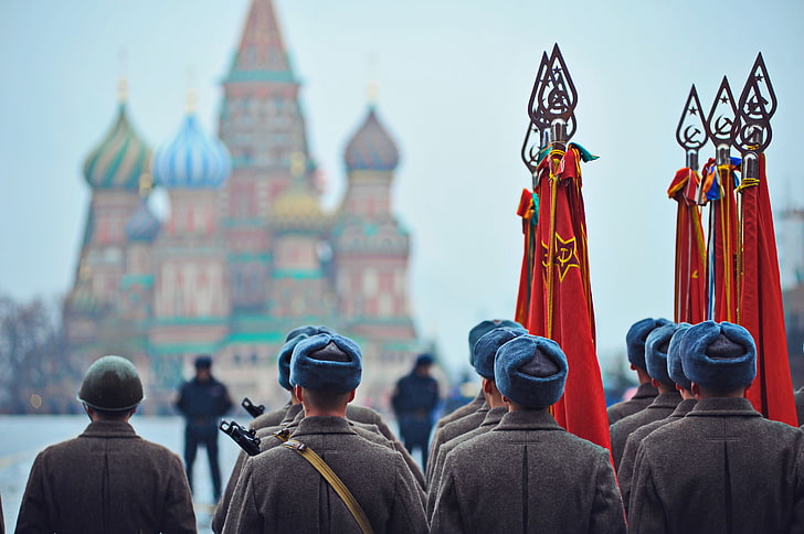 holiday, victory day, soldiers, flags, red square, May 9