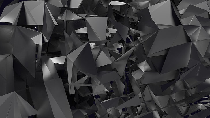 grey and black prisim illustration, grayscale digital wallpaper, HD wallpaper