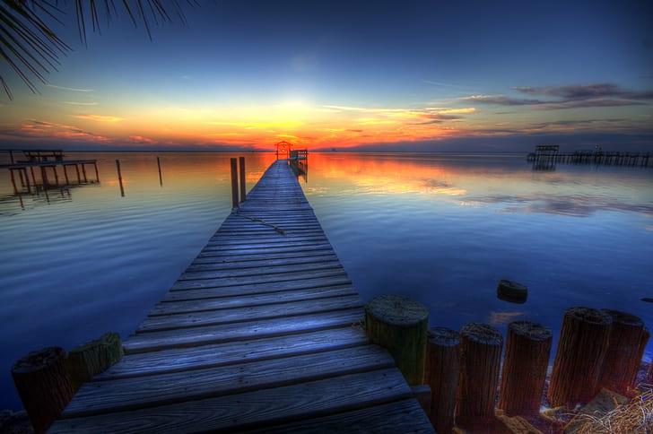 body of water during sunset, Indian River, sunset  Florida, Indian  River