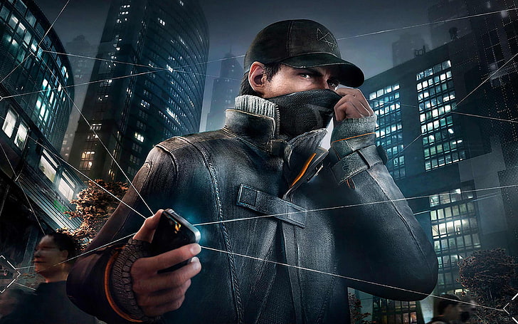 Aiden Pearce in Watch Dogs, one person, holding, technology, men, HD wallpaper