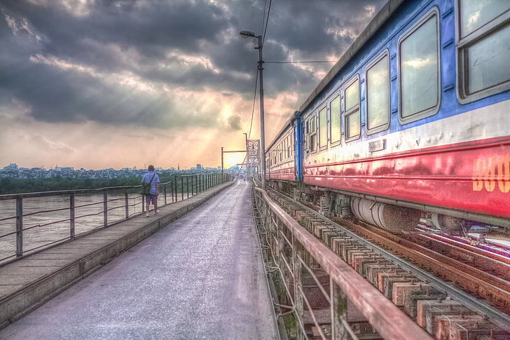 railway, train, Russia, cloud - sky, rail transportation, public transportation, HD wallpaper