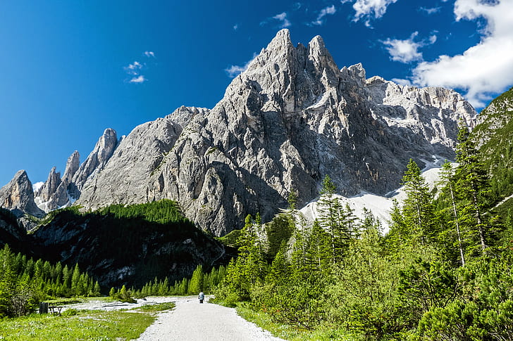 mountains near trees during daytime, Sesto, Dolomites, San Candido  Innichen, HD wallpaper