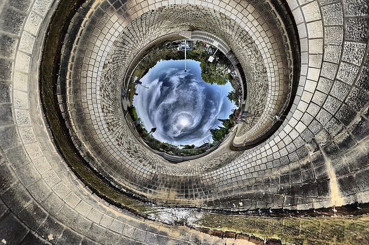 black and gray car wheel, architecture, building, panoramic sphere
