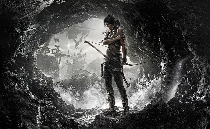 Tomb Raider Lara Croft 2013, Lara Croft poster, Games, Cave, video game
