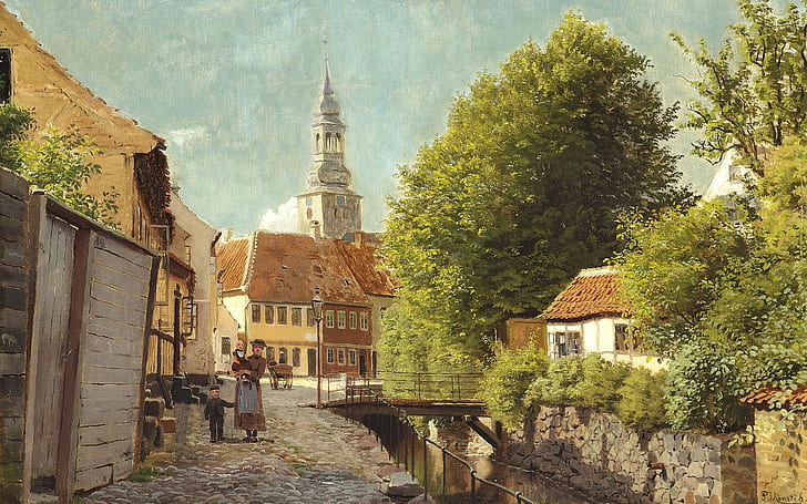 1880, Danish painter, Peter Merk Of Menstad, Peder Mørk Mønsted, HD wallpaper