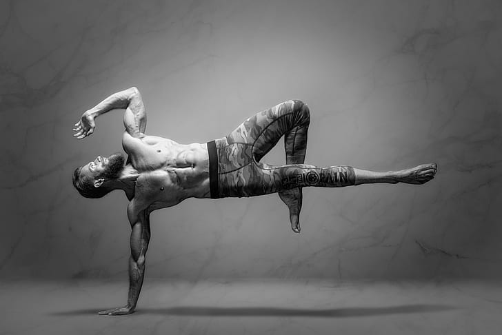 man, yoga, equilibrium, HD wallpaper