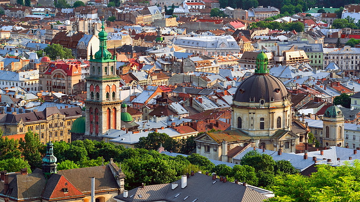 lviv high castle, cityscape, suburb, ukraine, lemberg, architecture, HD wallpaper