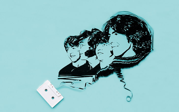 Audio Cassete, Cassette, digital art, face, George Harrison, HD wallpaper