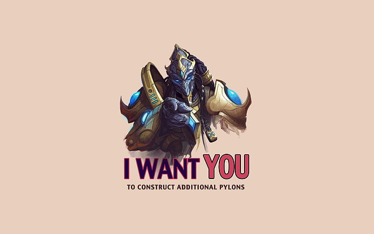 i want you to construct additional pylons text, StarCraft, Starcraft II, HD wallpaper