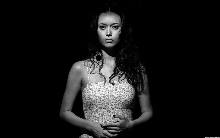 monochrome, Summer Glau, women, actress, looking at camera