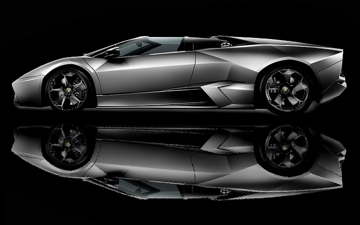 gray and black convertible coupe, car, Lamborghini Reventon, Lamborghini Reventon Roadster