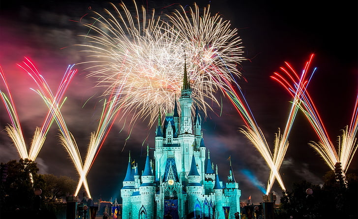 HD wallpaper: Magic Kingdom Fireworks, Disney Castle with fireworks digital  wallpaper | Wallpaper Flare