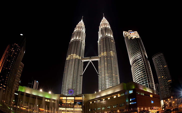 Petronas Towers Night View, HD wallpaper