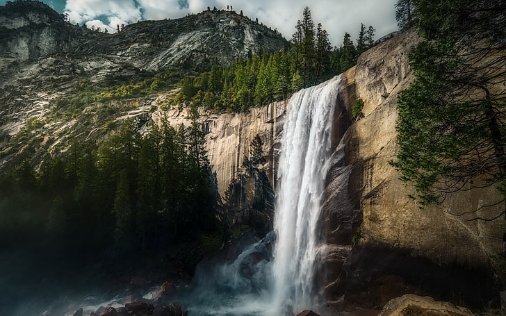 Yosemite, waterfall, Vernal Falls, scenics - nature, beauty in nature, HD wallpaper