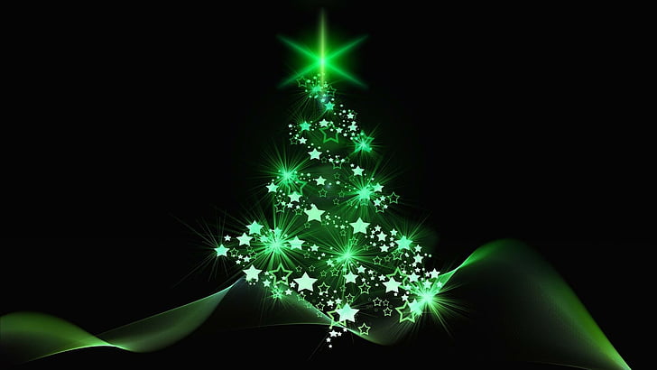 green, christmas tree, christmas decoration, fir, illustration