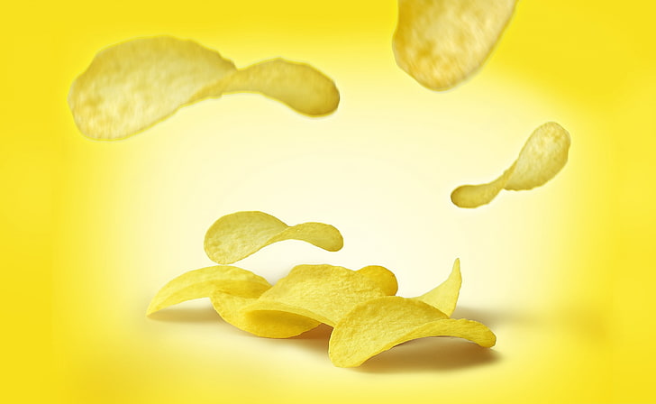 Chips, Food and Drink, Yellow, Crisp, Snack, potato, potato chip, HD wallpaper
