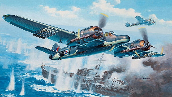 Bristol Beaufighter, World War II, airplane, military aircraft