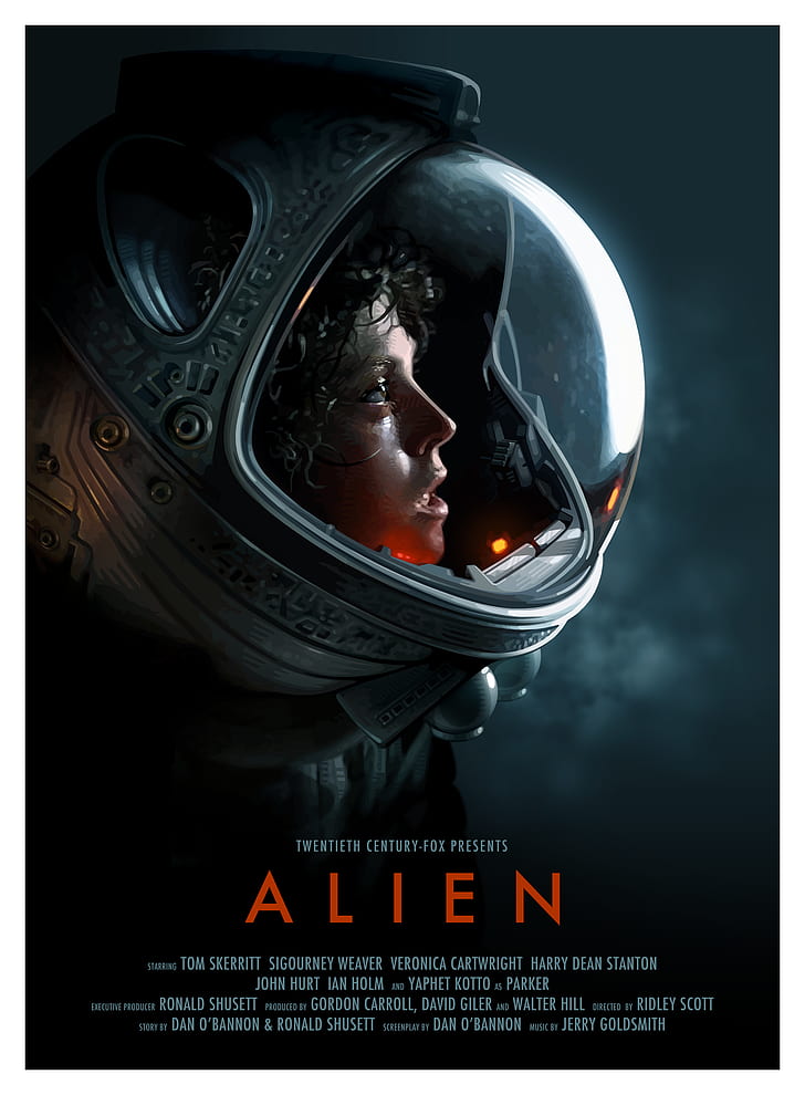 science fiction, women, poster, Alien (movie), Sigourney Weaver