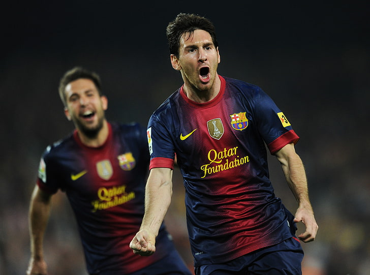 Lionel Messi, football, goal, players, Barcelona, the celebration