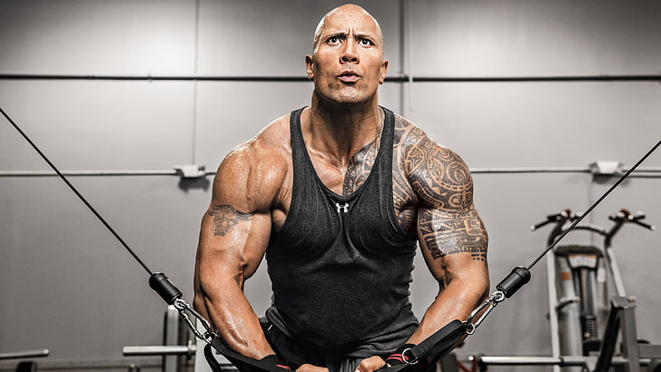 Dwayne Johnson, actor, athlete, exercise, fitness, muscular Build