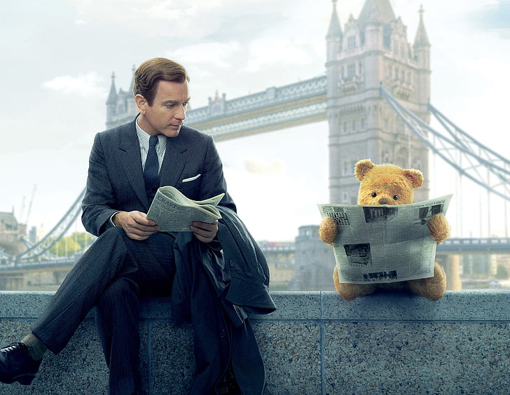 Ewan McGregor, Winnie-the-Pooh, Christopher Robin, HD wallpaper