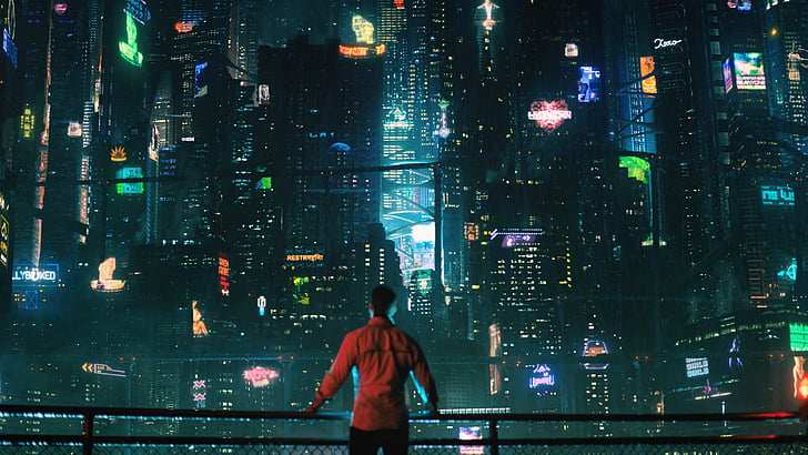 futuristic, cyberpunk, future world, 4K, HD wallpaper