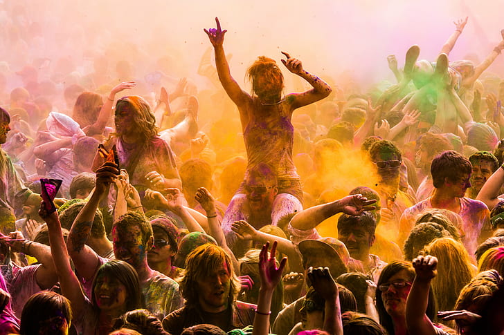 photography of person party, Lost, That Year, Festival of Colors, HD wallpaper