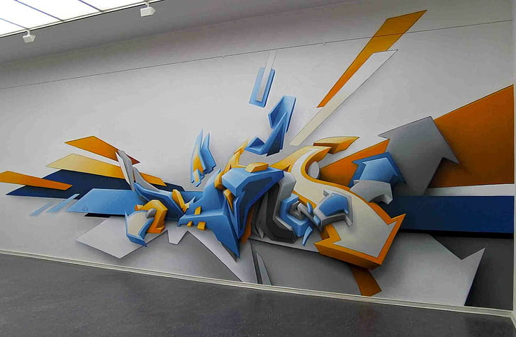 graffiti, 3D, Daim, HD wallpaper