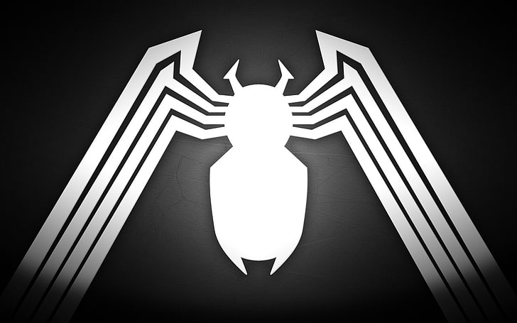 Venom, Spider-Man, symbols, indoors, illuminated, studio shot, HD wallpaper
