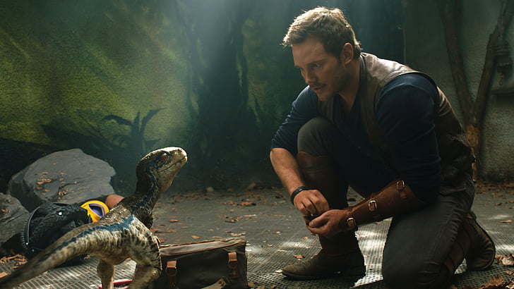 Jurassic World: Fallen Kingdom, Chris Pratt, dinosaur, 5k