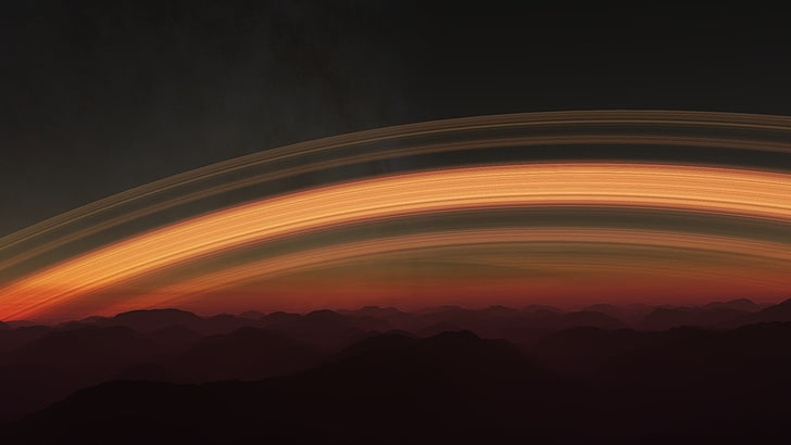 Space Engine, digital art, planetary rings, backgrounds, nature