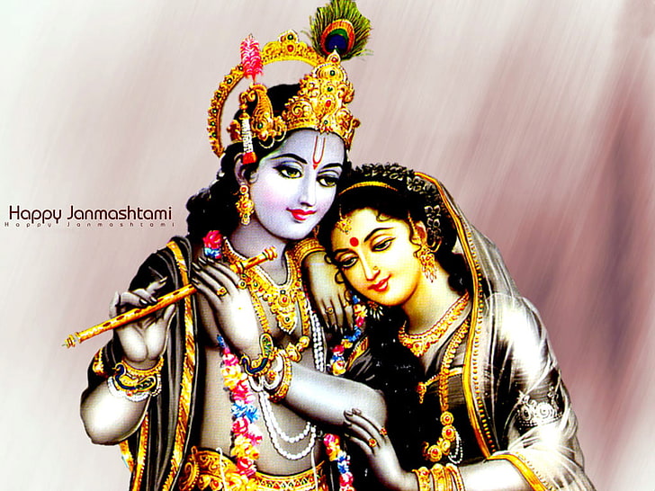 HD wallpaper: Lord Krishna - Happy Janmashtami, Krishna and Radha digital  wallpaper | Wallpaper Flare