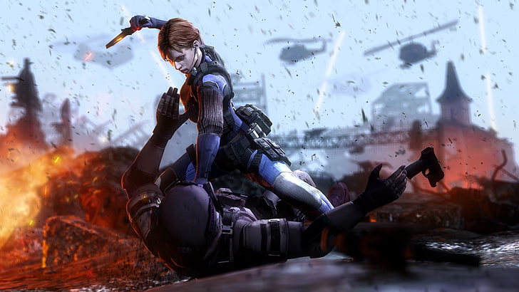 role playing game digital wallpaper, video games, Jill Valentine