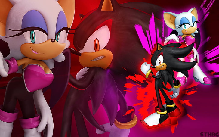 Sonic, Sonic Adventure 2, Rouge the Bat, Shadow the Hedgehog, HD wallpaper
