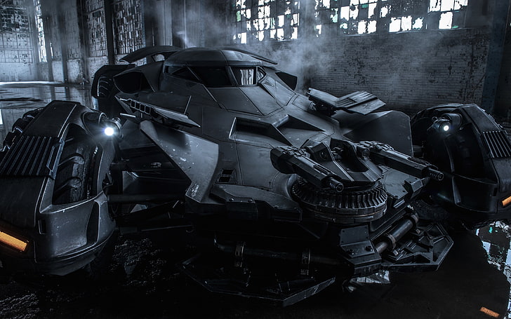 batmobile, front view, heavy weapons, Movies, mode of transportation, HD wallpaper