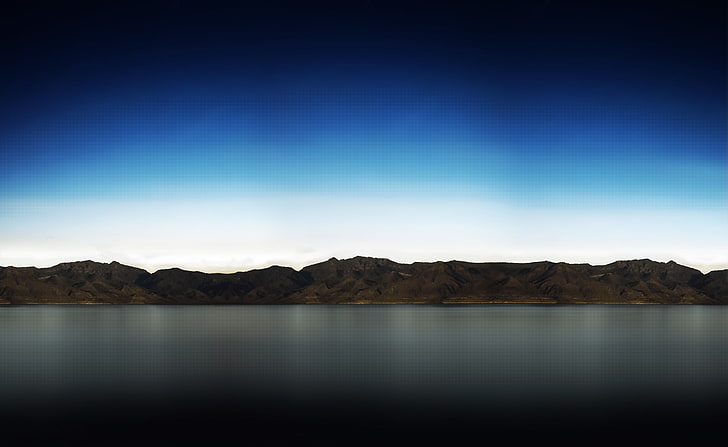 Apple iPad Background, silhouette mountain, Computers, Mac, Lake, HD wallpaper
