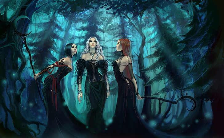 witch, fantasy art, artwork, spooky, Gothic, beauty, women