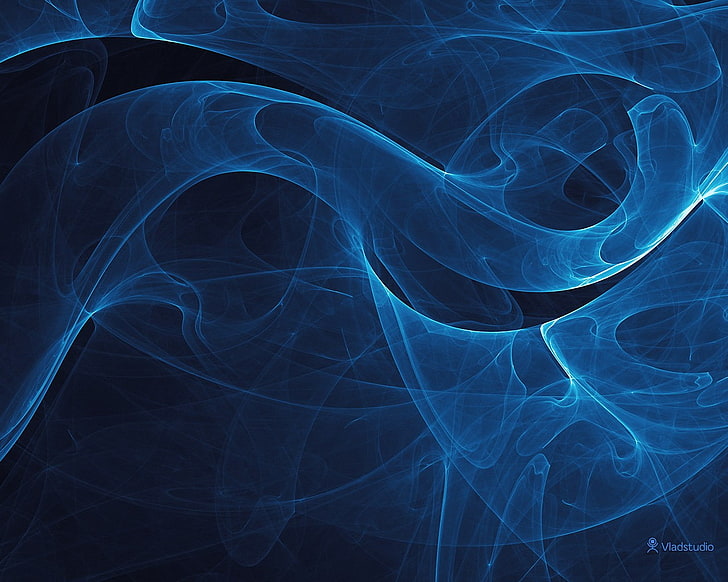 abstract, smoke, digital art, pattern, blue, smoke - physical structure