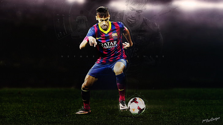 white soccer ball, Neymar, sport, competitive Sport, playing, HD wallpaper
