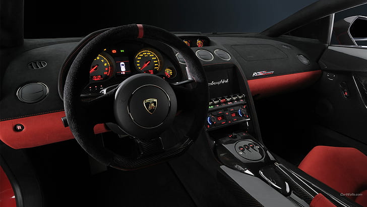 Lamborghini Gallardo Super Trofeo Stradale Interior Dash Dashboard HD, HD wallpaper