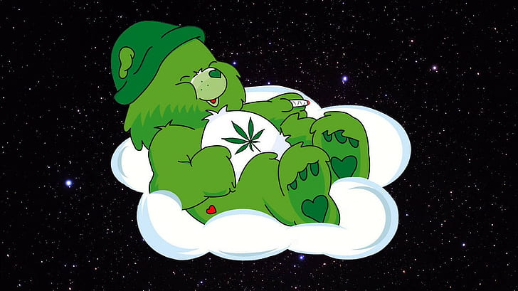 Care Bear, Cannabis, HD wallpaper