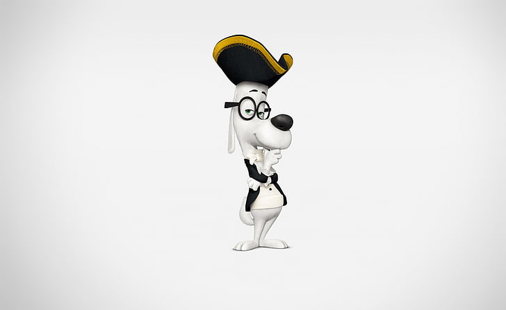 Mr. Peabody & Sherman   Mister Peabody, white dog with hat illustration, HD wallpaper