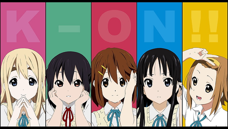 K-ON!, anime girls, Nakano Azusa, Hirasawa Yui, Akiyama Mio, HD wallpaper