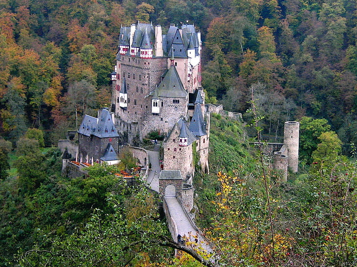 Eltz Castle, Germany, forest, HD wallpaper