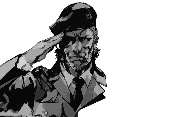 HD wallpaper: Big Boss, Metal Gear, minimalism, monochrome | Wallpaper Flare